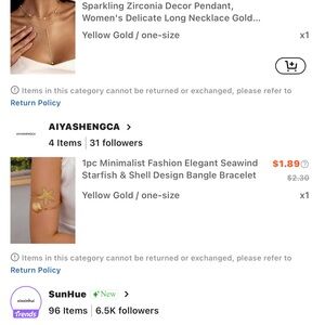 SHEIN Gold Starfish & Shell Open Cuff Bracelet